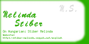 melinda stiber business card